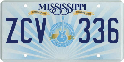 MS license plate ZCV336