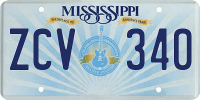 MS license plate ZCV340