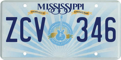 MS license plate ZCV346