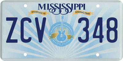 MS license plate ZCV348