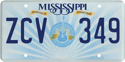 MS license plate ZCV349