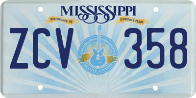 MS license plate ZCV358