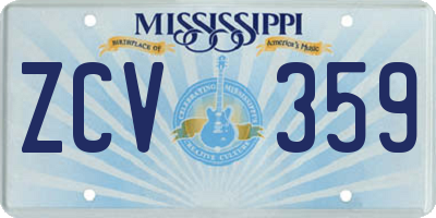 MS license plate ZCV359