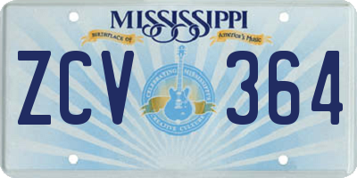 MS license plate ZCV364
