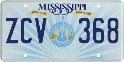 MS license plate ZCV368