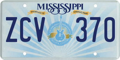 MS license plate ZCV370