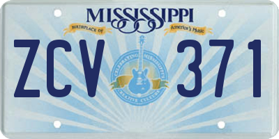 MS license plate ZCV371