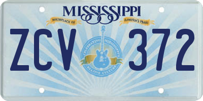 MS license plate ZCV372