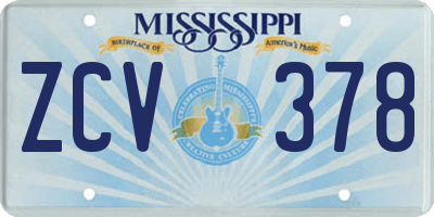 MS license plate ZCV378