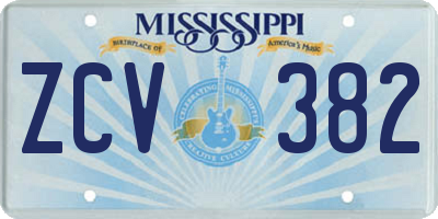 MS license plate ZCV382
