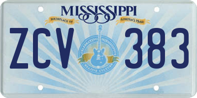 MS license plate ZCV383