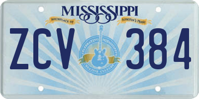 MS license plate ZCV384