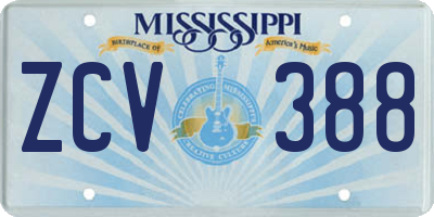 MS license plate ZCV388