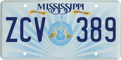 MS license plate ZCV389