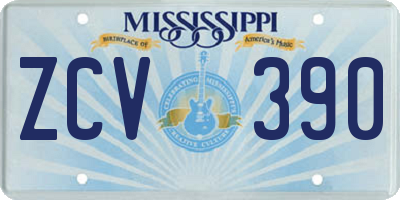 MS license plate ZCV390
