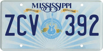 MS license plate ZCV392