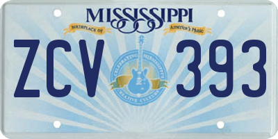 MS license plate ZCV393