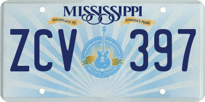 MS license plate ZCV397