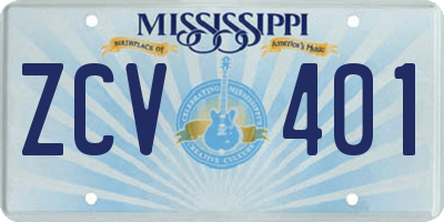 MS license plate ZCV401