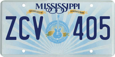 MS license plate ZCV405
