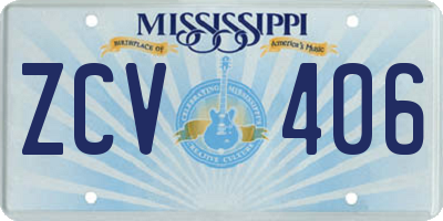 MS license plate ZCV406
