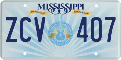 MS license plate ZCV407