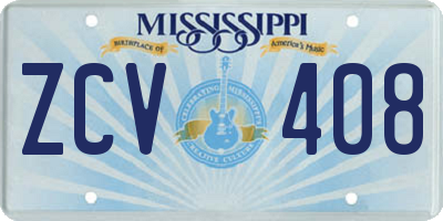 MS license plate ZCV408