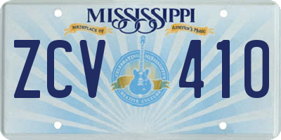 MS license plate ZCV410