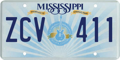 MS license plate ZCV411