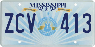 MS license plate ZCV413