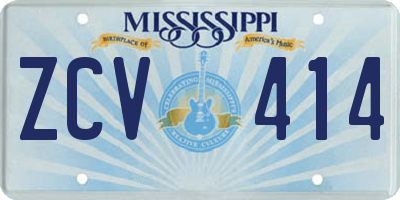 MS license plate ZCV414