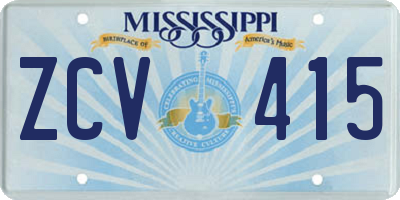 MS license plate ZCV415