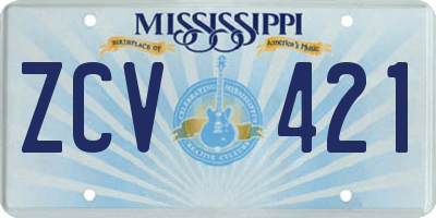 MS license plate ZCV421