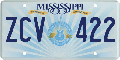 MS license plate ZCV422