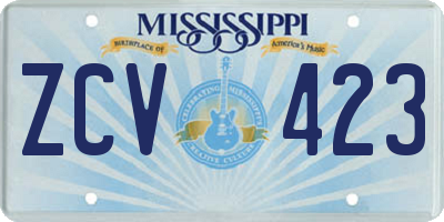 MS license plate ZCV423