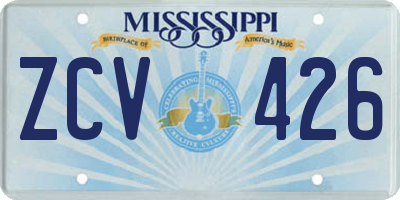 MS license plate ZCV426