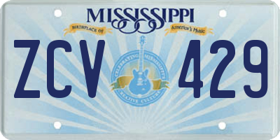 MS license plate ZCV429