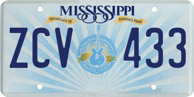 MS license plate ZCV433