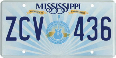 MS license plate ZCV436