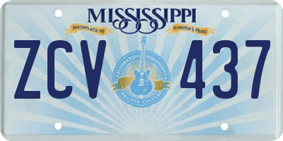 MS license plate ZCV437