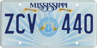 MS license plate ZCV440