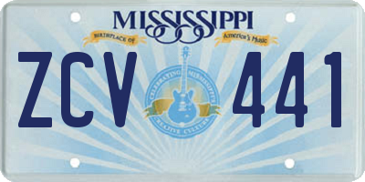 MS license plate ZCV441