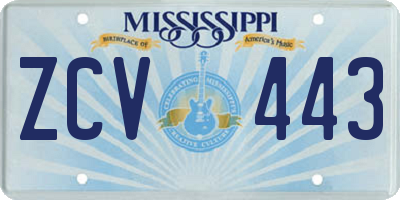 MS license plate ZCV443