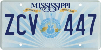 MS license plate ZCV447