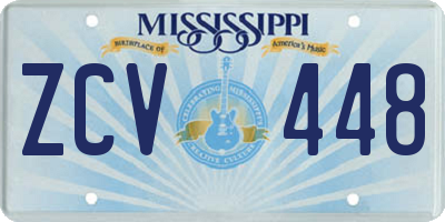 MS license plate ZCV448
