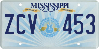 MS license plate ZCV453