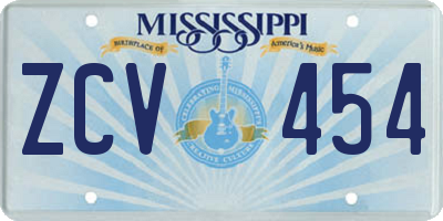 MS license plate ZCV454