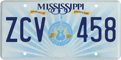 MS license plate ZCV458