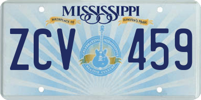MS license plate ZCV459