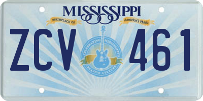 MS license plate ZCV461